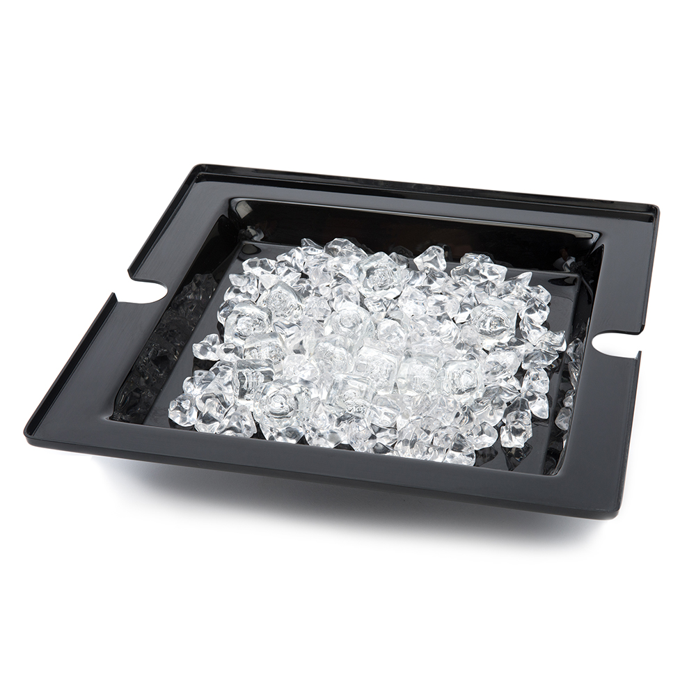 Rosseto Square Black Acrylic Ice Tub For Swan Riser, 14.13 X 14.13 X 3 Inch