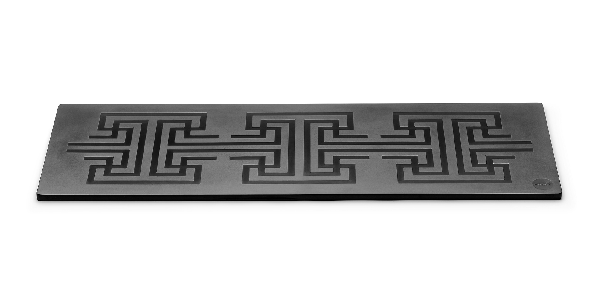 Superficie De Melamina Negra Rectangular Estrecha De Rosseto, 27.5 X 9.5 X 0.38 Pulgadas