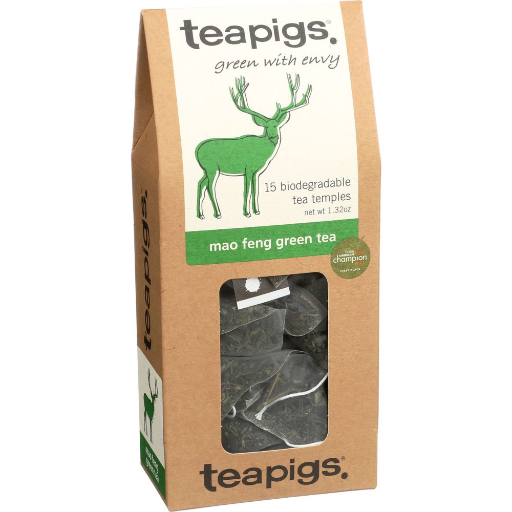 Teapigs Mao Feng Green Tea, 15 Tea Bags -- 6 Per Case