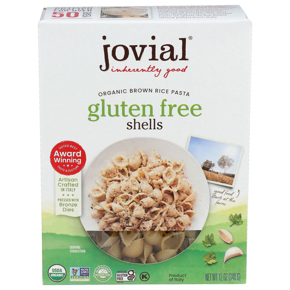 Small Pasta Shells Like Rice Jovial Organic Whole Grain Brown Rice Pasta Shells, 12 Ounce -- 12 per case