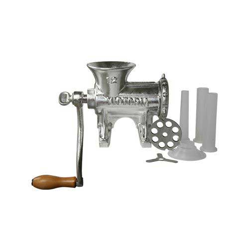 Victoria Tinned Cast Iron Number 12 Meat Grinder with Table Clamp -- 3 per case