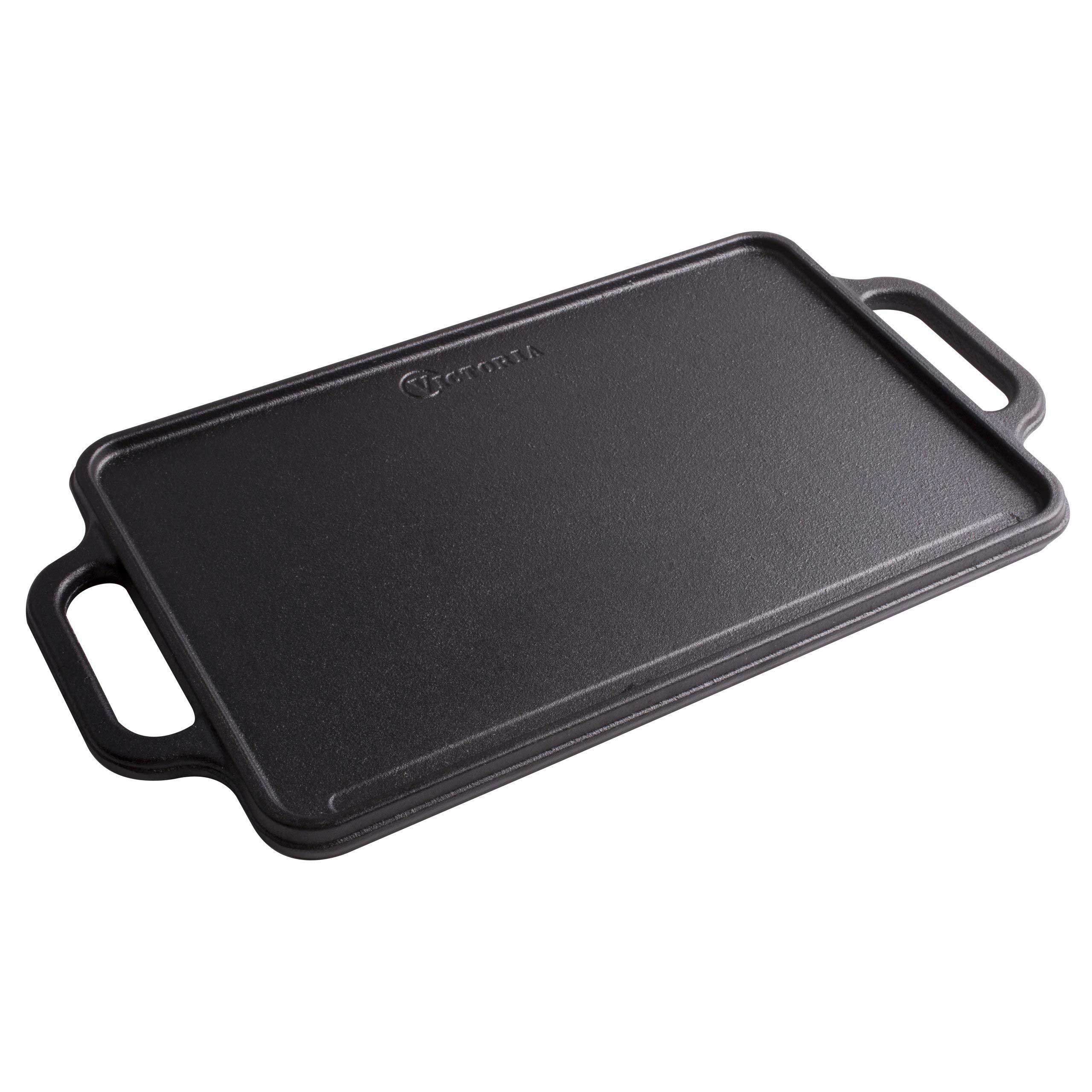 Victoria Reversible Rectangular Cast Iron Griddle, 12.5 X 7.5 Inch -- 4 Per Case