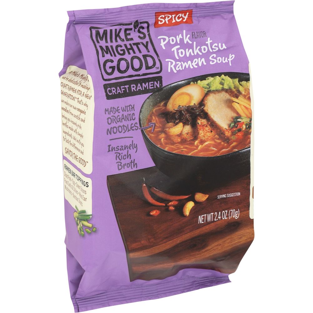 Mike's Mighty Good Pork Spicy Ramen Soup, 2.4 Ounce -- 7 Per Case