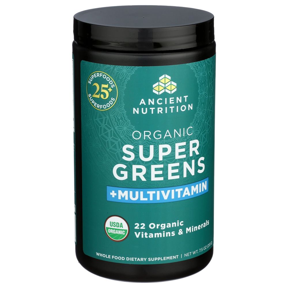 Ancient Nutrition Organic Multivitamin Super Greens Powder, 7.5 Ounce