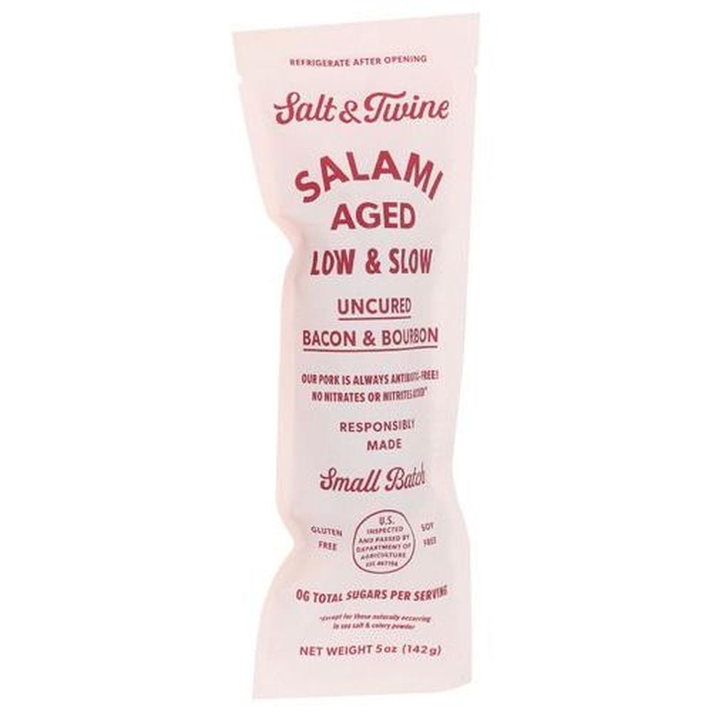 Salt And Twine Uncured Bacon And Bourbon Salami, 5 Ounce -- 12 Per Case