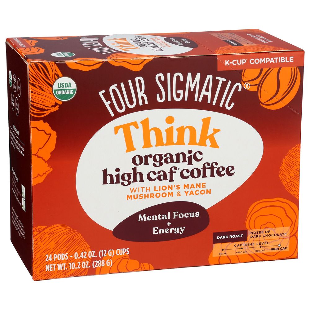 Four Sigmatic Organic High Caf Coffee Pod, 10.2 Ounce -- 4 Per Case