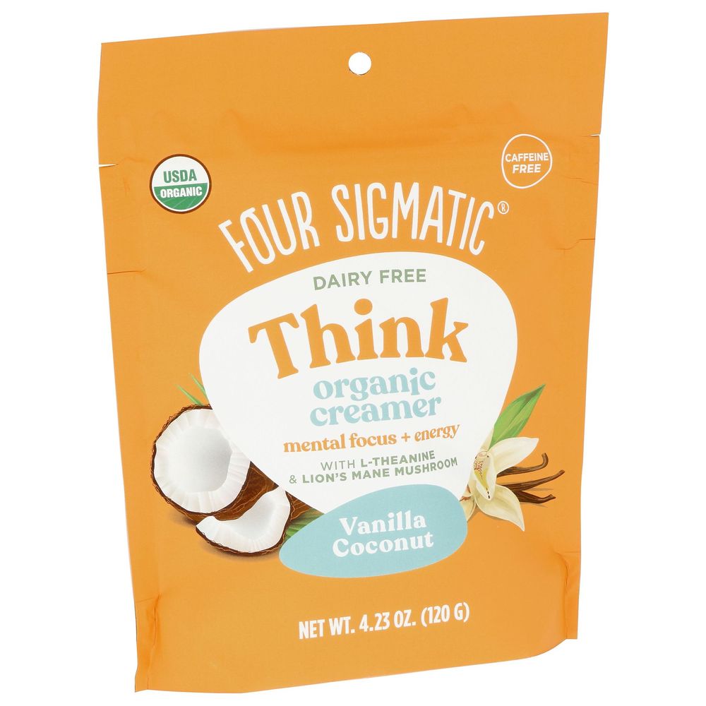 Four Sigmatic Organic Vanilla Coconut Think Creamer, 4.23 Ounce -- 6 Per Case