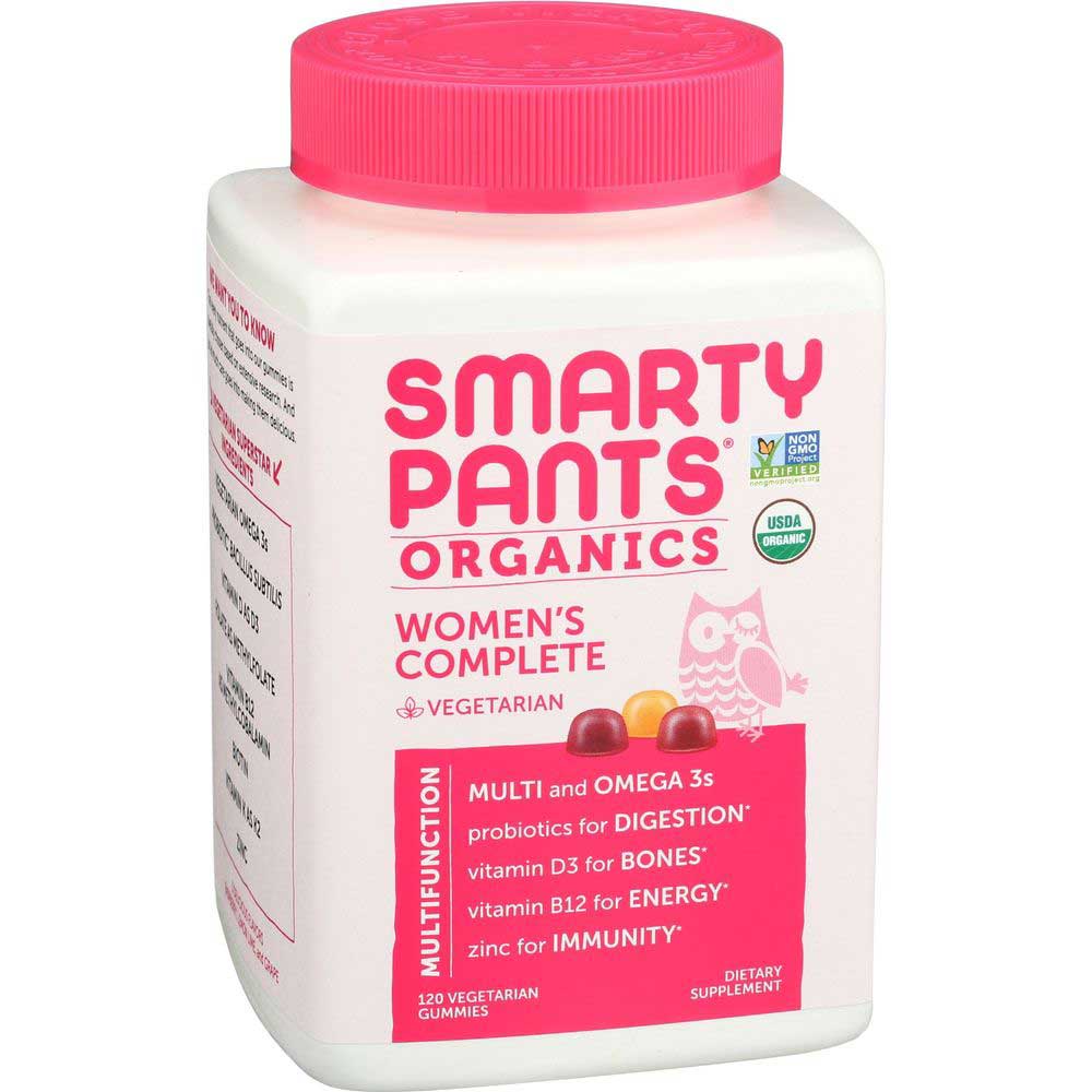 Smartypants Organic Multi And Omega 3 Womens Complete Gummy Vitamins, 120 Count