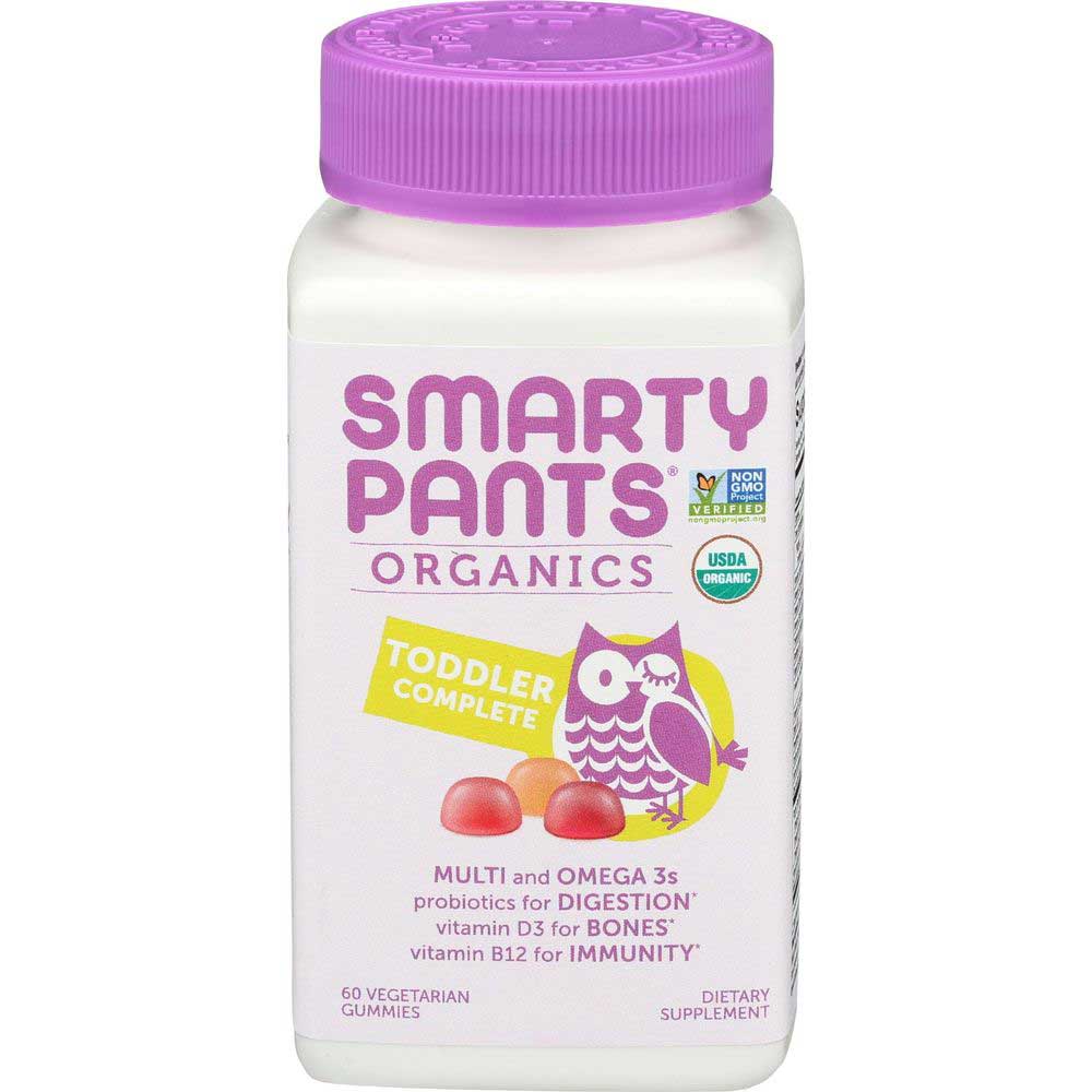 Smartypants Organic Multi and Omega 3 Toddler Complete Gummy Vitamins 60 count per pack