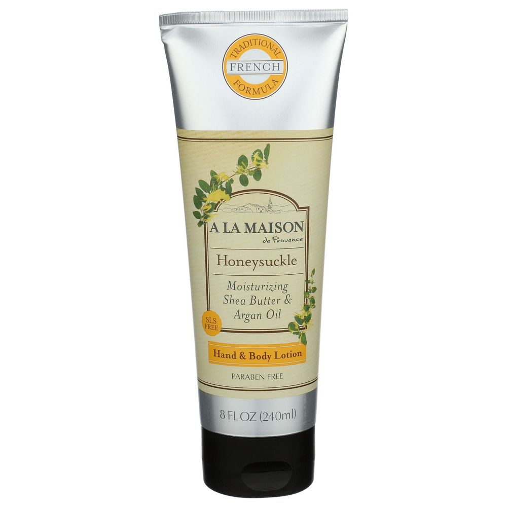 A La Maison De Provence Honeysuckle Shea Butter And Argan Oil Hand And Body Lotion, 8 Fluid Ounce
