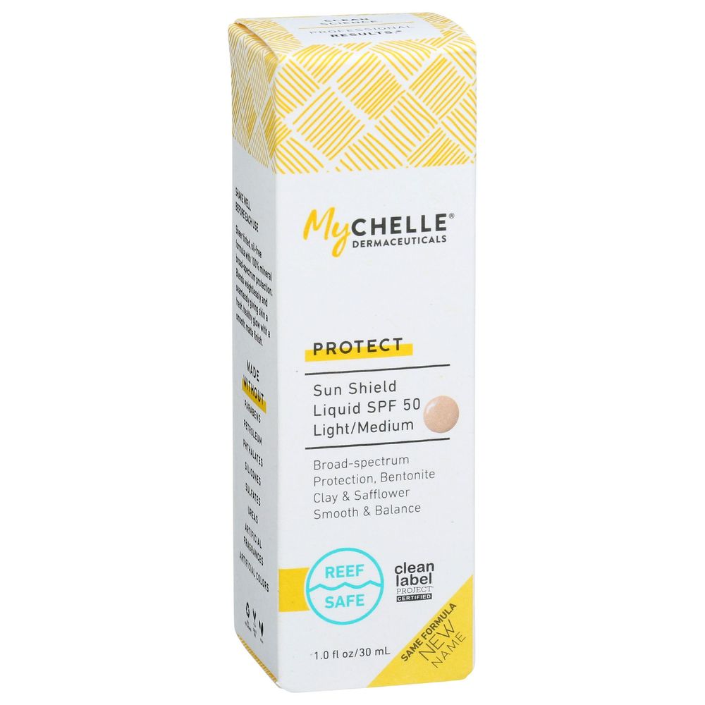Mychelle Dermaceuticals Protect Spf 50 Light Or Medium Sun Shield Liquid, 1.2 Fluid Ounce