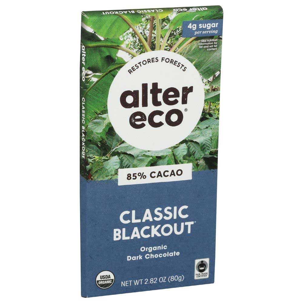 Alter Eco Organic Blackout Dark Chocolate, 2.8 Ounce -- 12 Per Case