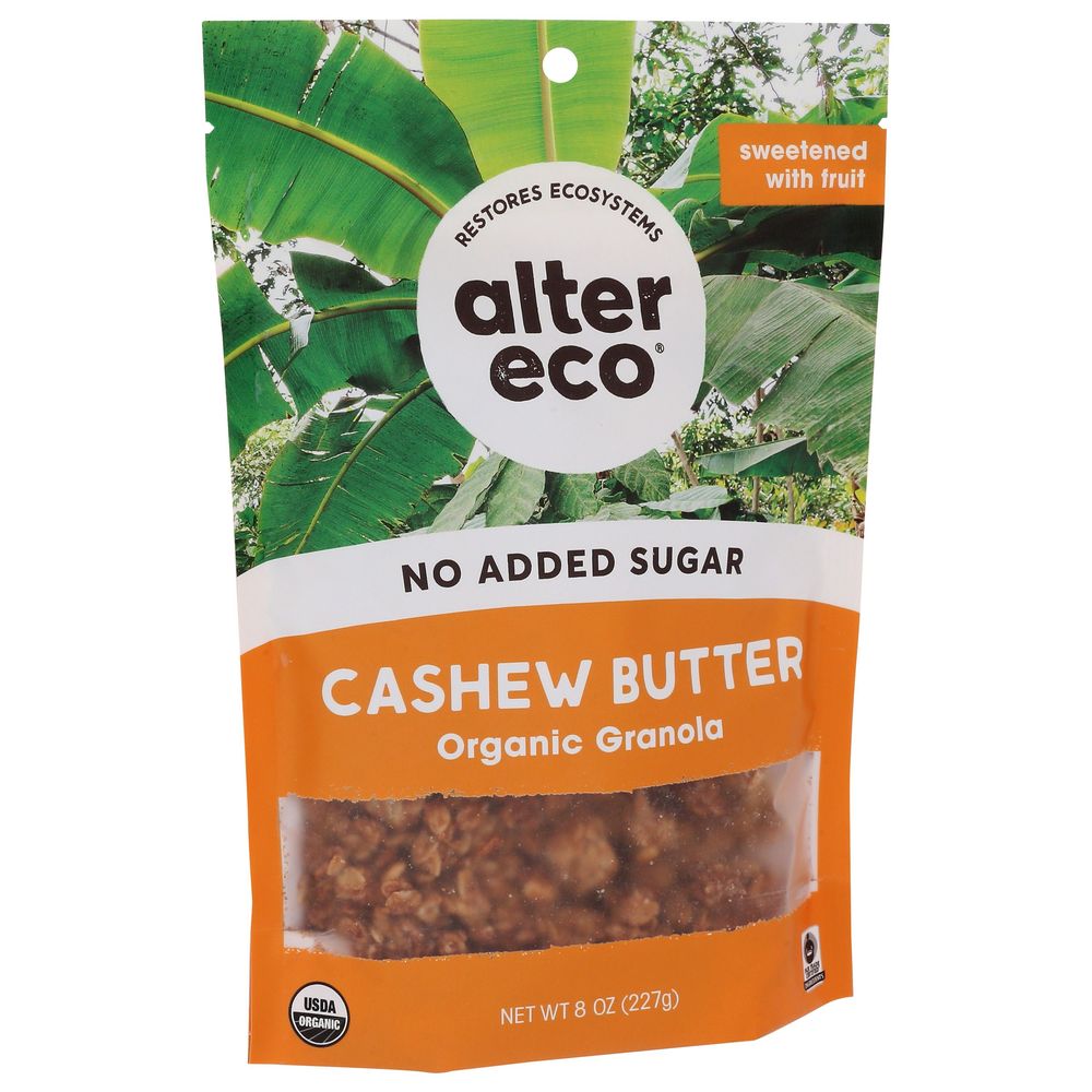 Alter Eco Organic No Added Sugar Cashew Butter Granola, 8 Ounce -- 6 Per Case