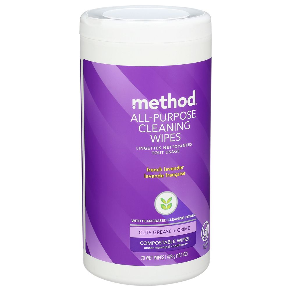 Method French Lavender All Purpose Cleaning Wipes, 70 Count -- 6 Per Case