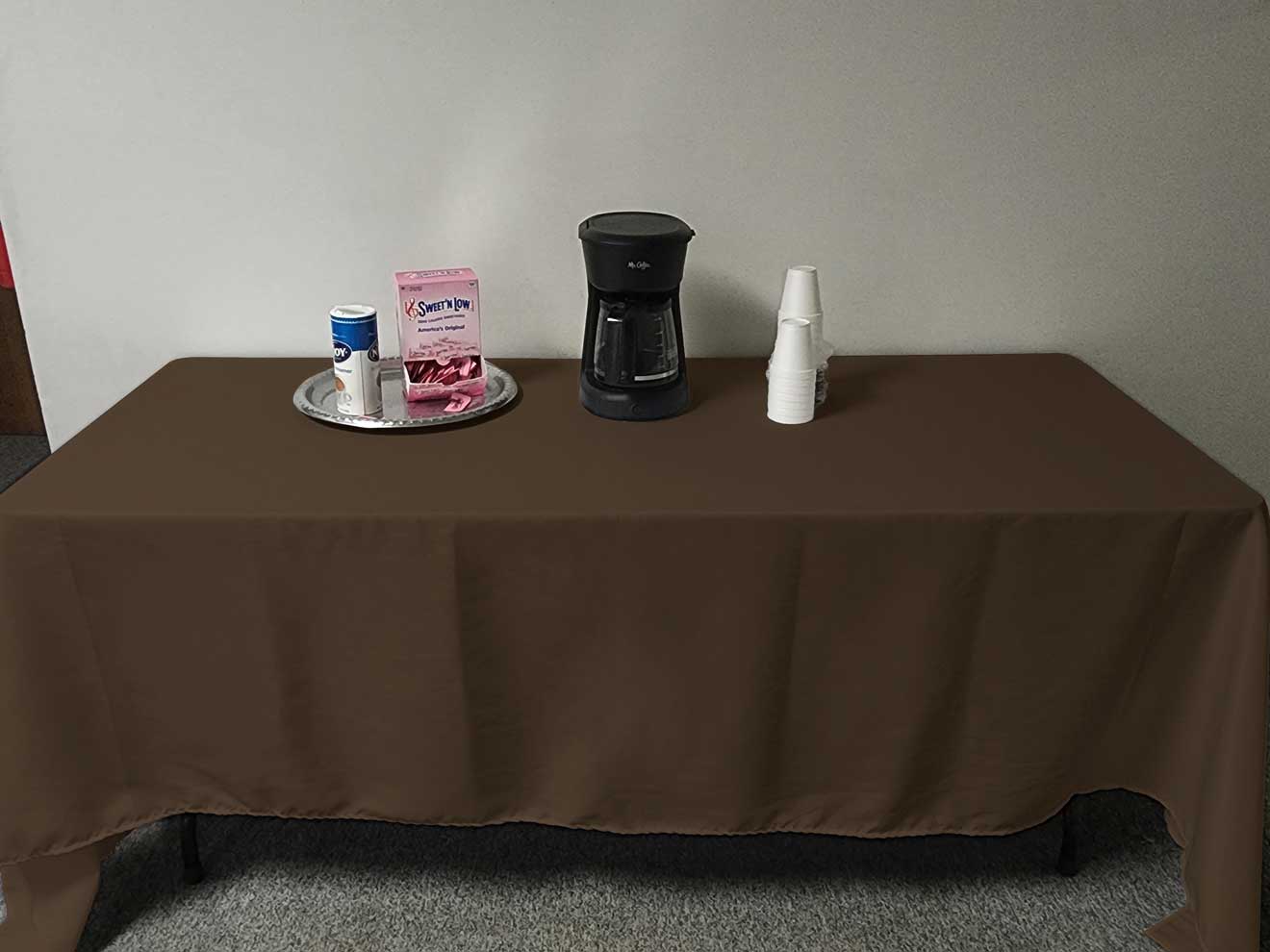 Intedge Brown 100 Percent Polyester Rectangular Tablecloth, 45 x 110 inch
