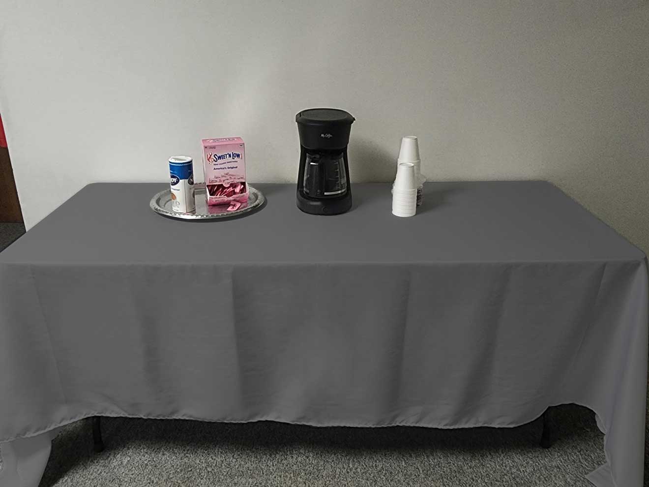 Intedge Grey Poly/Cotton Tablecloth, 54 x 120 inch