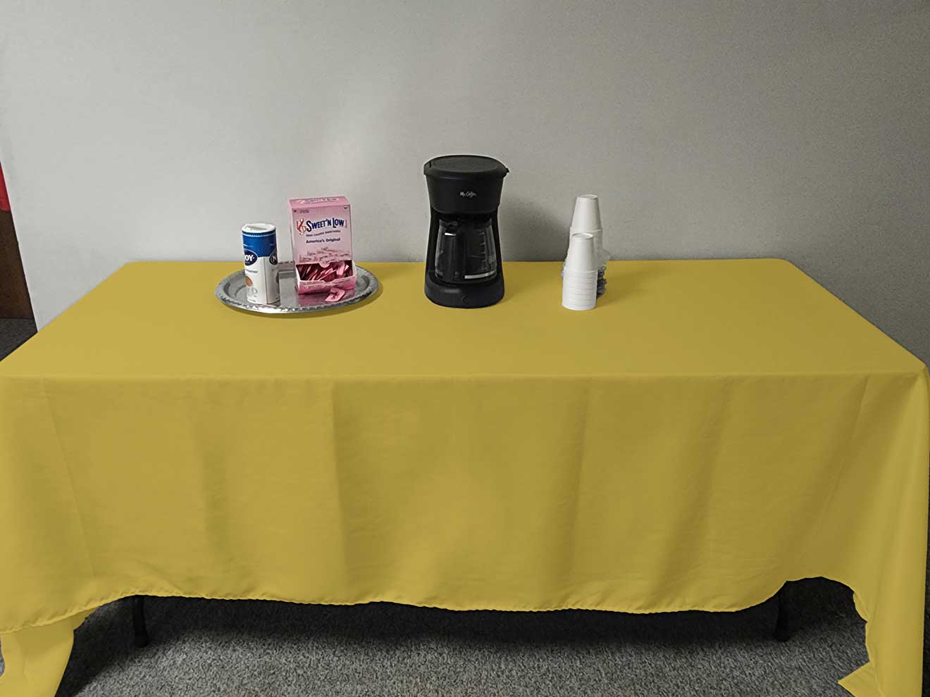 Intedge Yellow Poly/Cotton Tablecloth, 54 x 120 inch