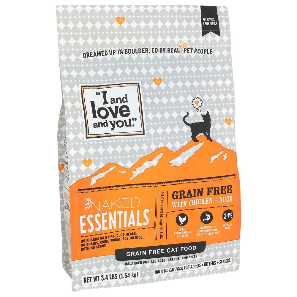 I And Love And You Naked Essentials Chicken Plus Duck Dry Cat Food, 3.4 Pound -- 4 Per Case