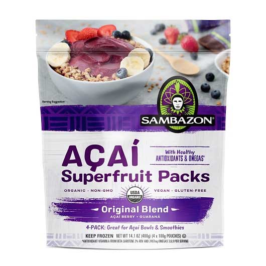 Sambazon Organic Original Blend Acai Superfruit Smoothie Pack, 400