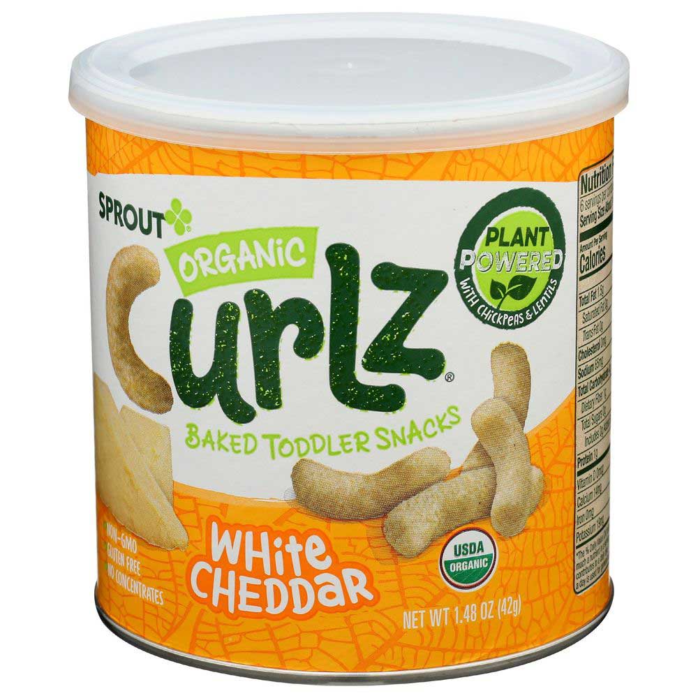 Sprout Organic Curlz White Cheddar Toddler Snacks, 1.48 Ounce -- 6 Per Case