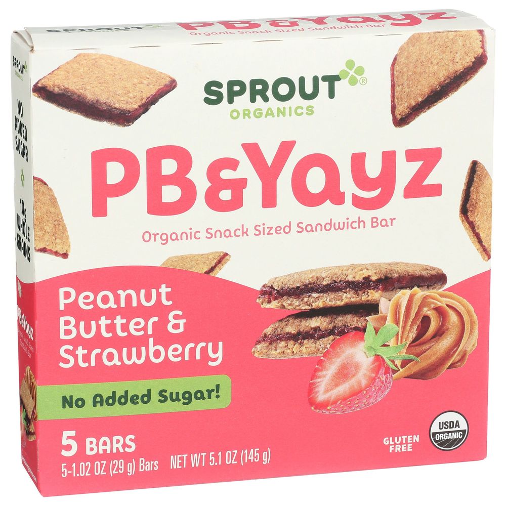 Sprout Organic Pb And Yayz Peanut Butter And Strawberry Sandwich Bar, 5.1 Ounce -- 6 Per Case