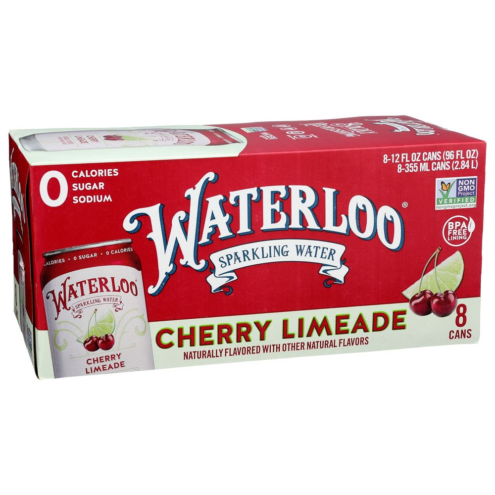 Waterloo Cherry Limeade Sparkling Water, 12 Fluid Ounce -- 24 per case