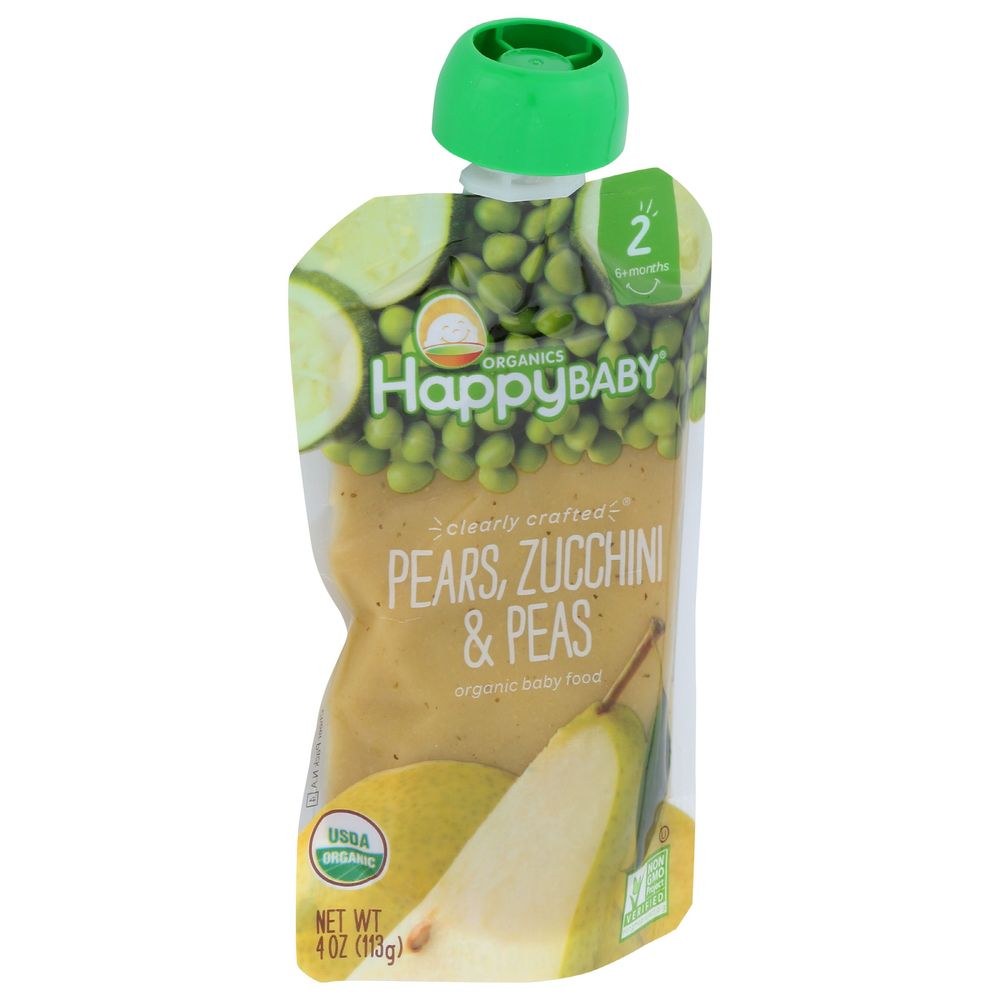 Happy Baby Organic Pears Zucchini And Peas Stage 2 Baby Food, 4 Ounce -- 16 Per Case