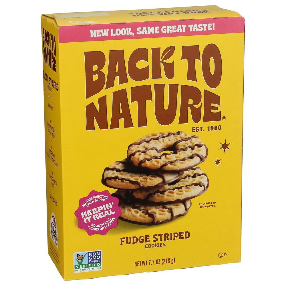 Back To Nature Fudge Striped Cookies, 7.7 Ounce -- 6 Per Case