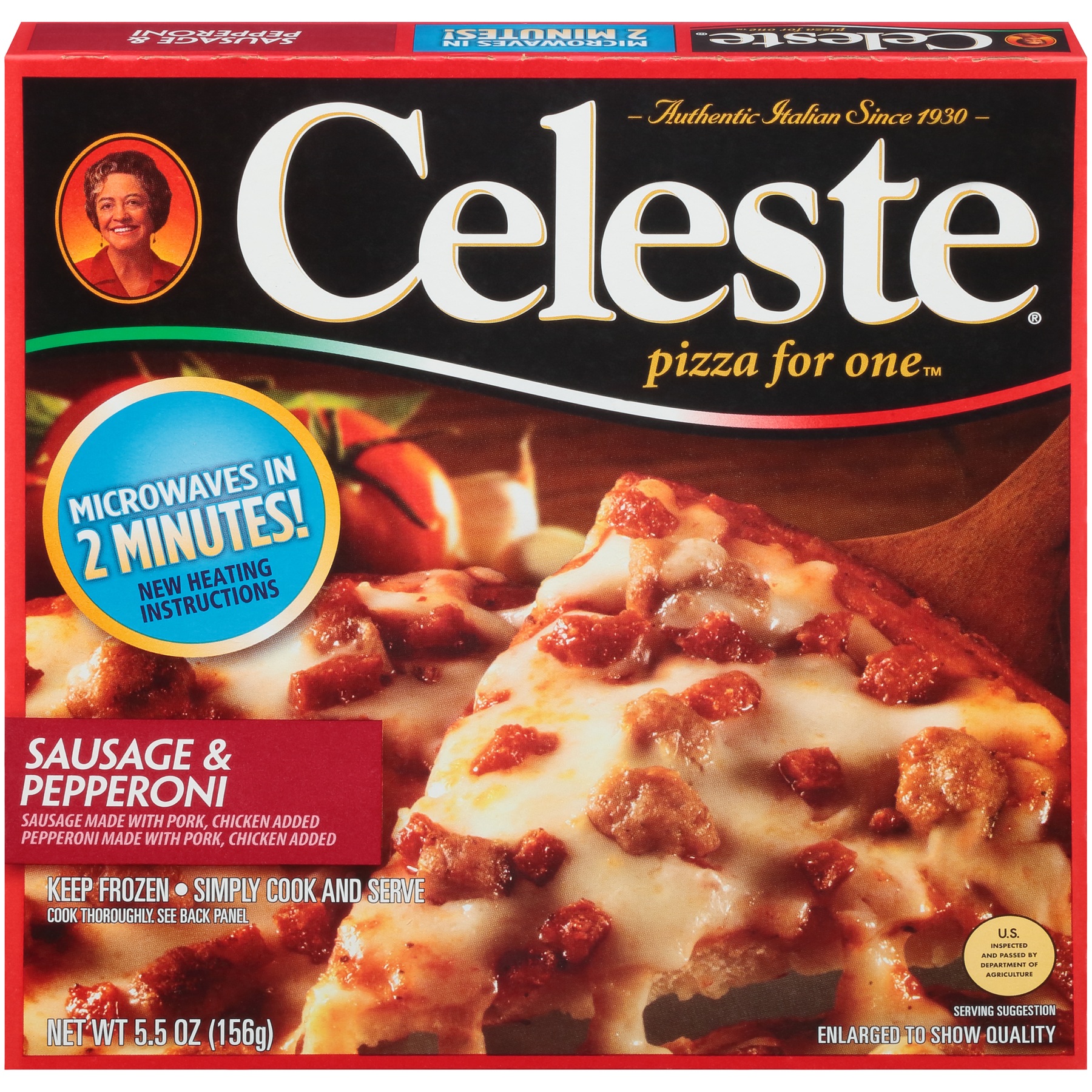 Celeste Sausage and Pepperoni Pizza for one, 5.5 Ounce -- 12 per case