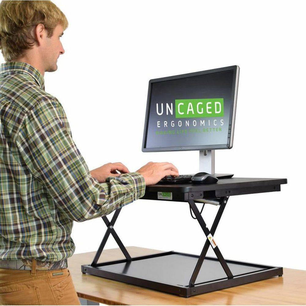 Uncaged Ergonomics Black Steel Changedesk Mini Standing Desk Conversion