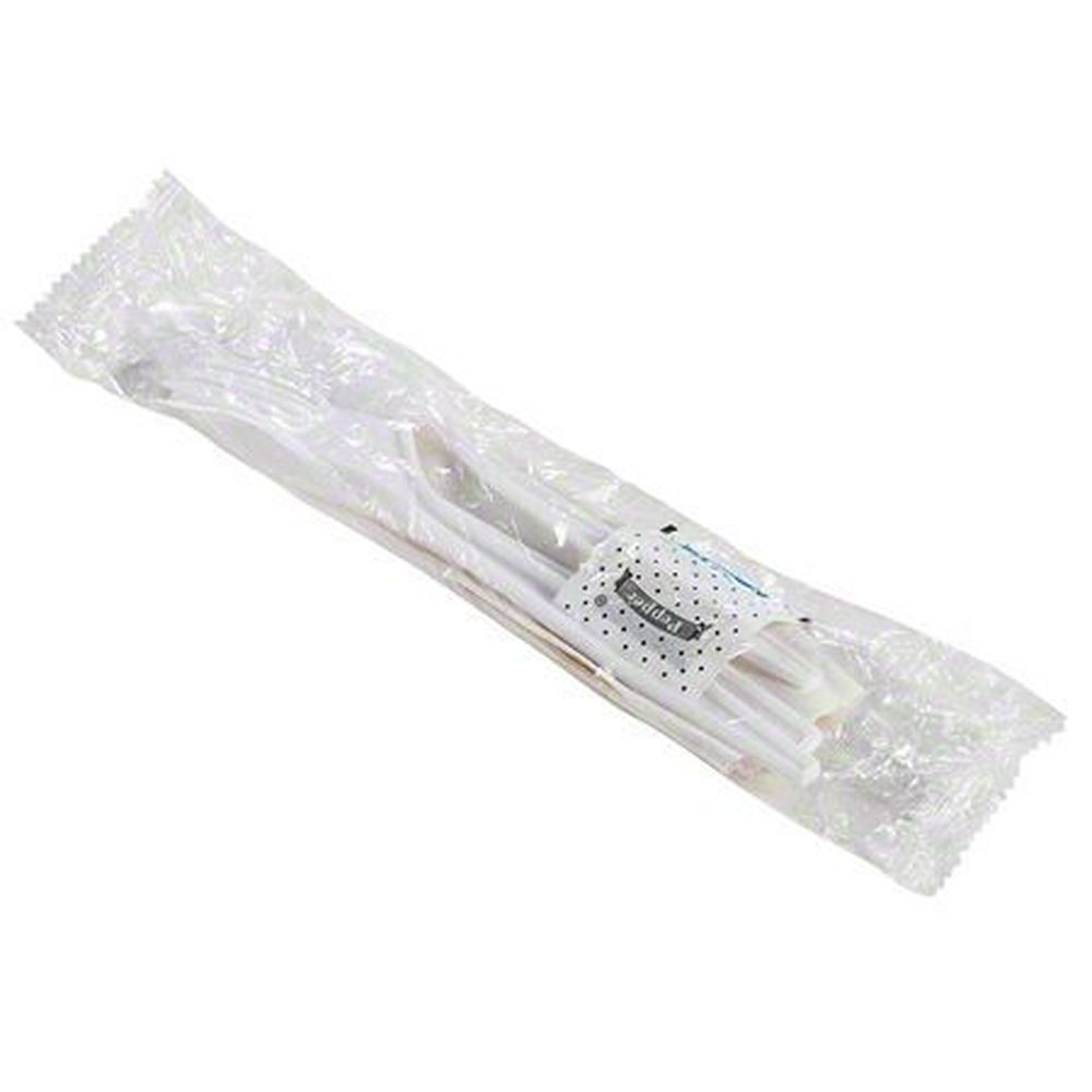 Empress Heavy Weight White Polystyrene Cutlery Kit -- 250 Per Case