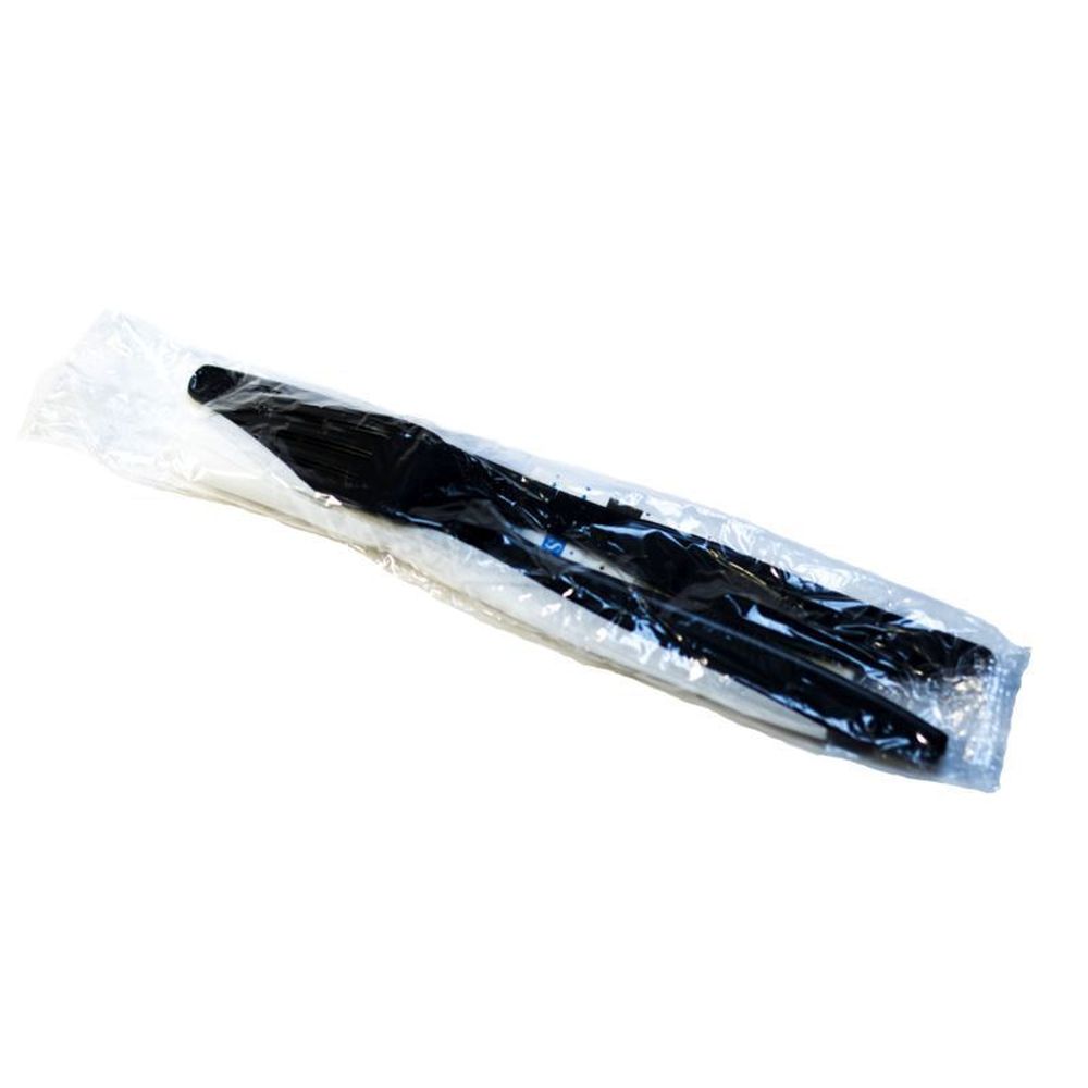 Empress Heavy Weight Black Polystyrene Cutlery Kit -- 250 Per Case