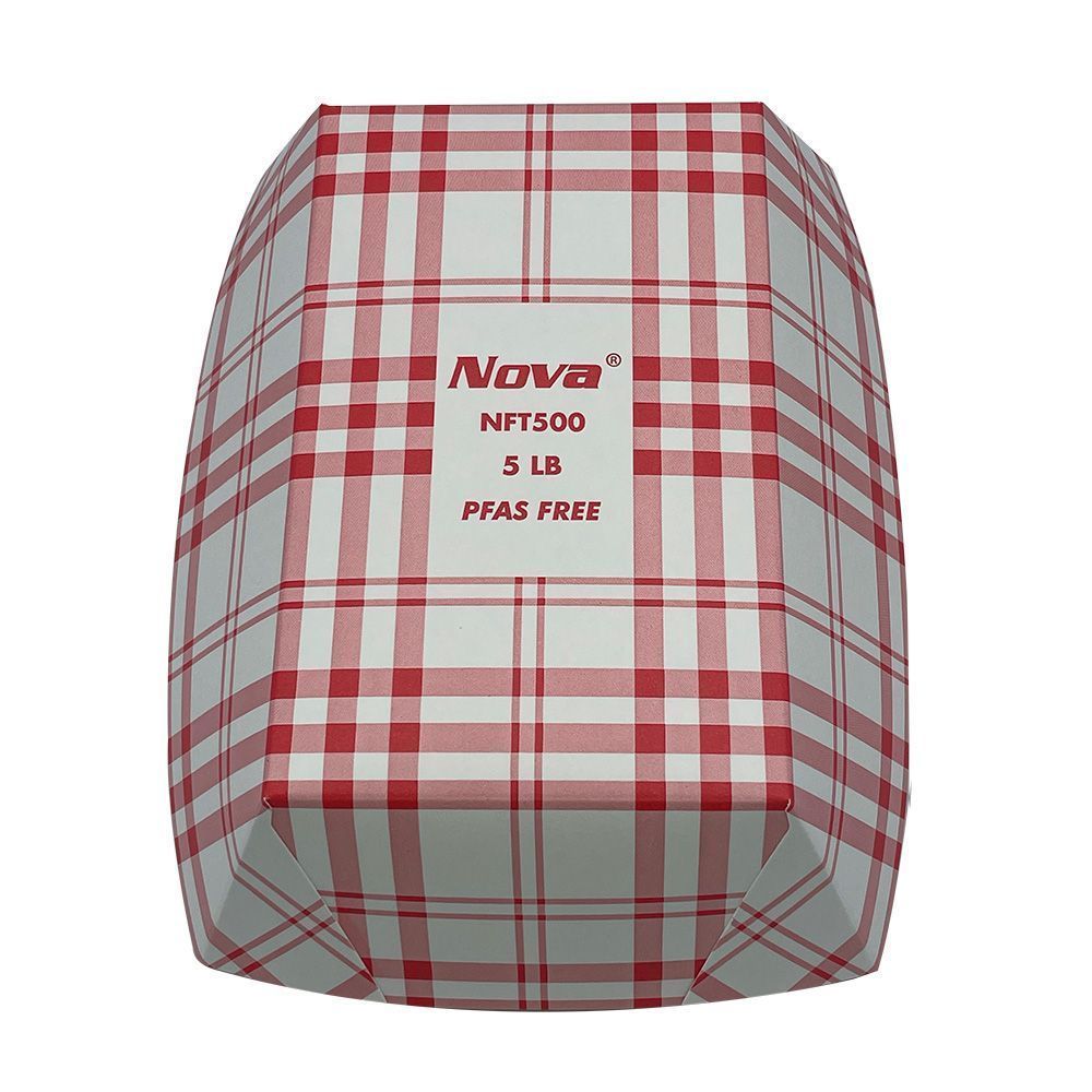 Nova Pfas Free Red Plaid Food Tray, 5 Pound Capacity -- 500 Per Case