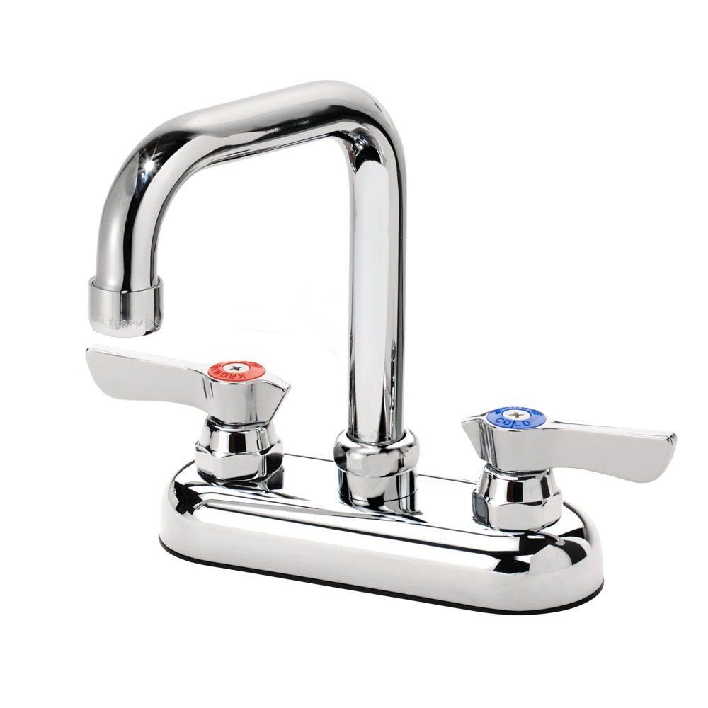 Krowne Silver Series 4 Inch Center Deck Mount Faucet With 4.5 Inch Double Bend Spout