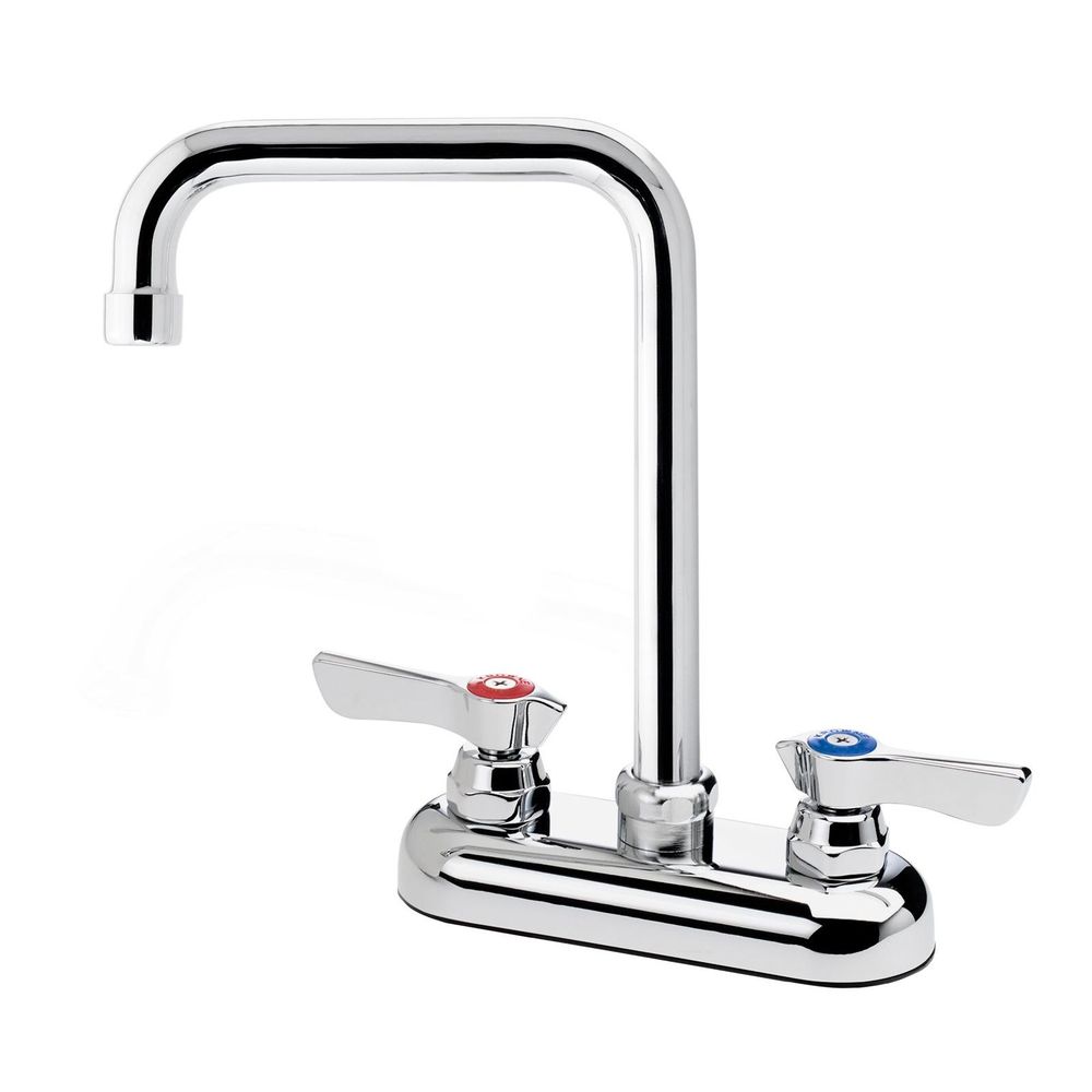 Krowne Silver Series 4 Inch Center Deck Mount Faucet With 6 Inch Double Bend Spout