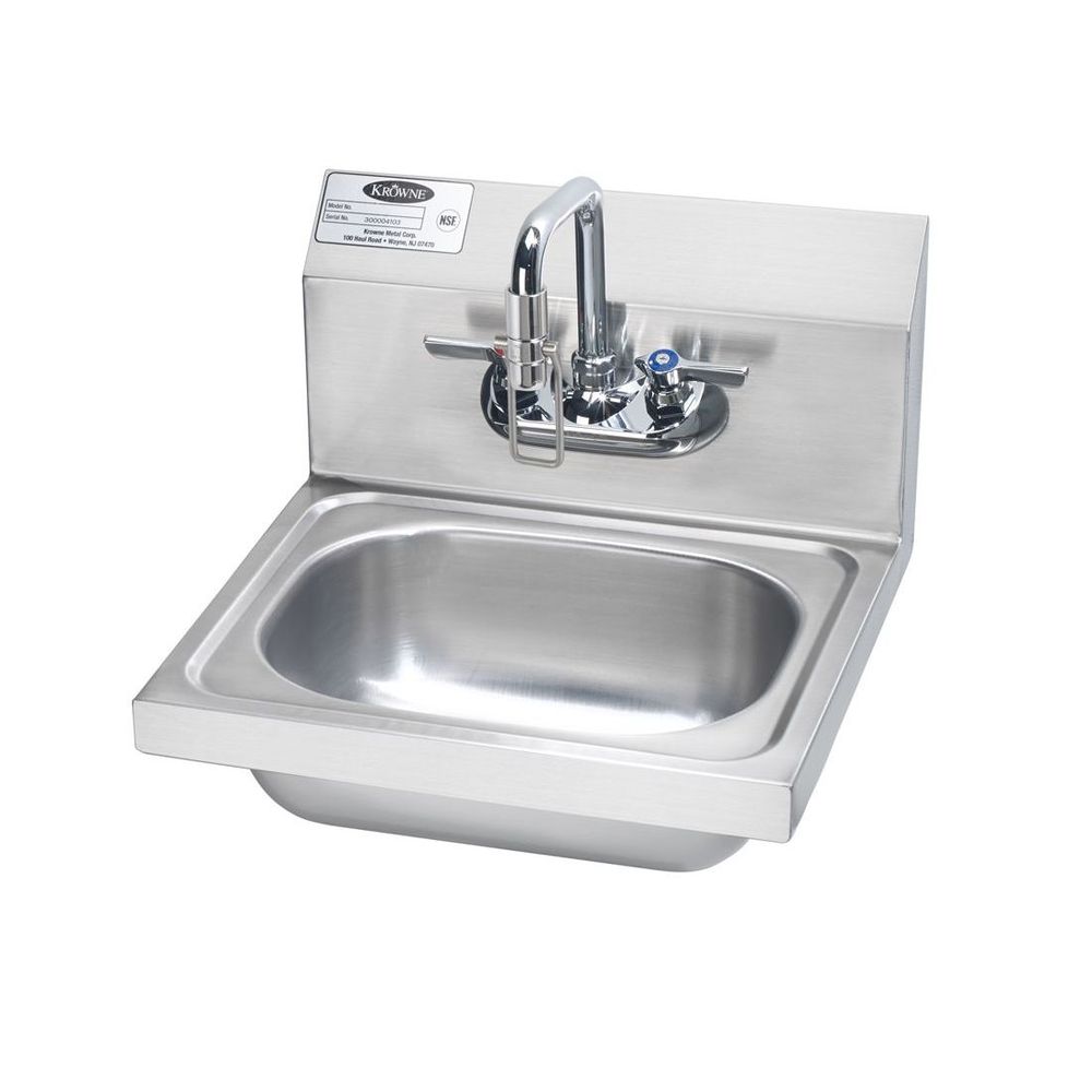 Krowne Hand Free Hand Sink With Faucet Wand, 17 1/4 X 15 1/4 X 13 Inch
