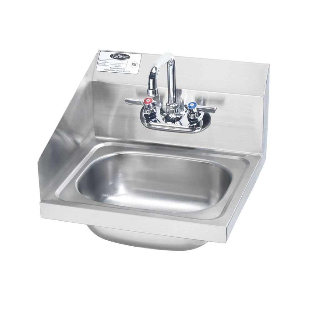 Krowne Hand Sink With Left Side Splash, 17 1/4 X 15 1/4 X 13 Inch
