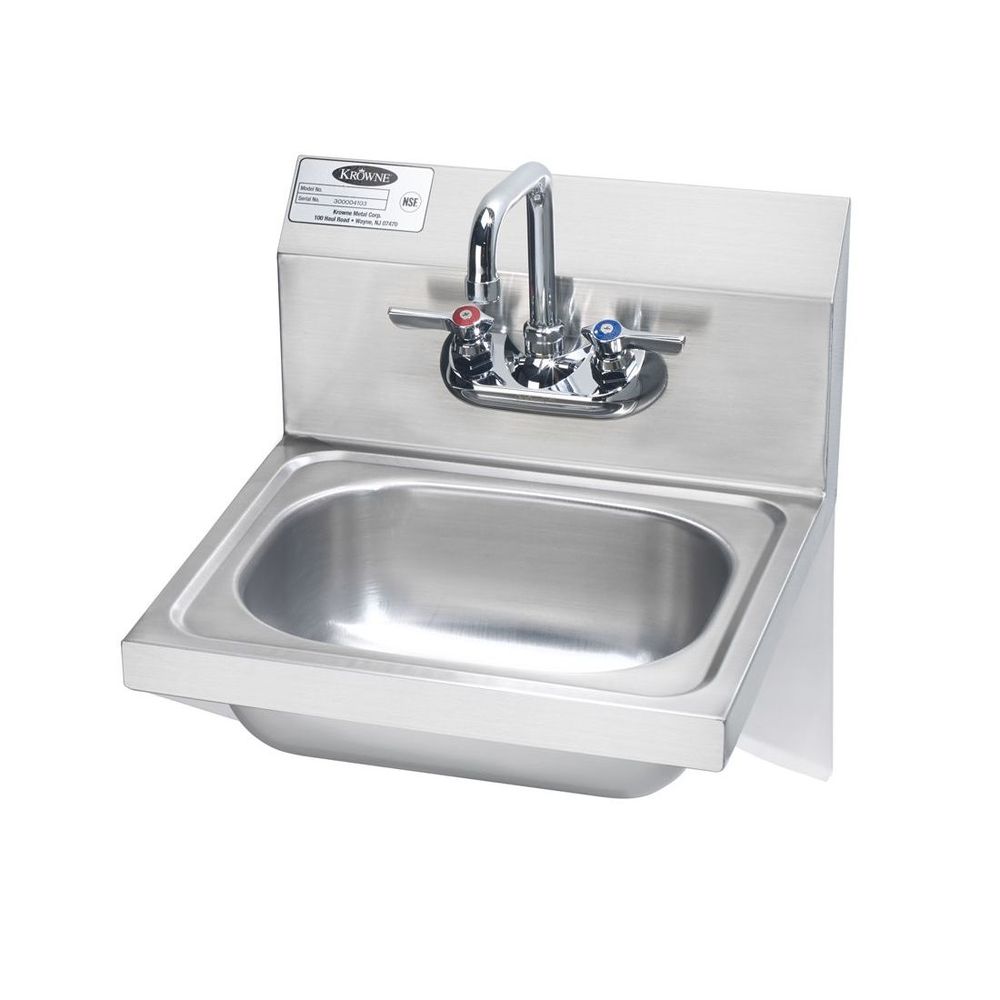 Krowne Hand Sink With Side Support Bracket, 15.75 Inch Width