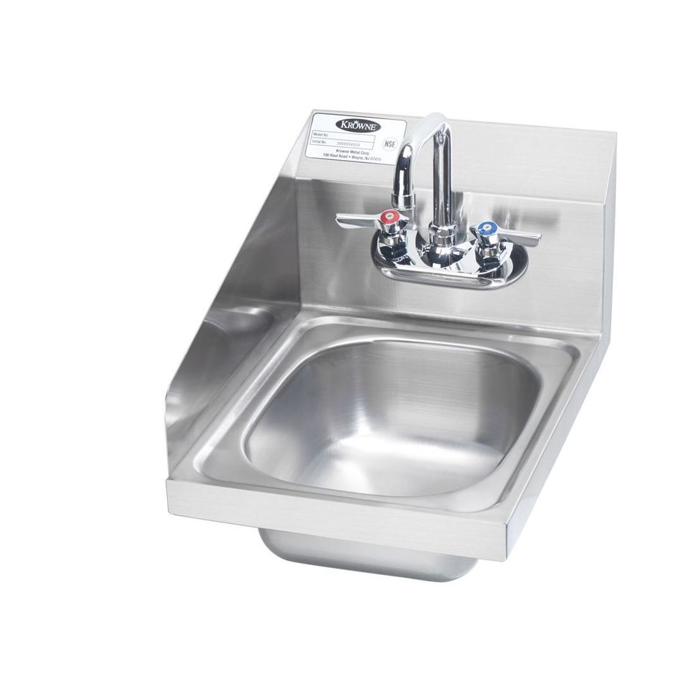 Krowne Hand Sink With Left Side Splash, 12 X 14 1/4 X 13 Inch