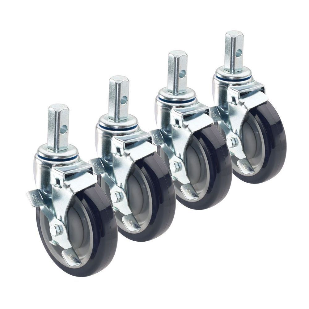 Krowne 6 Inch Overall Sheet Pan Rack Stem Caster With 5 Inch Wheel For Aluminum Racks, Set Of 4