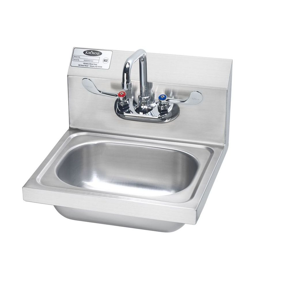 Krowne Hand Sink With Wrist Blade Handles, 17 1/4 X 15 1/4 X 13 Inch