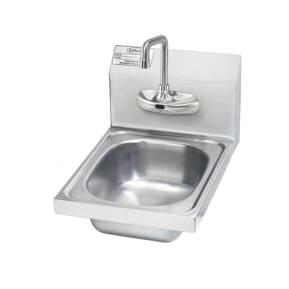 Krowne Hand Sink With 4 Inch Center Electronic Sensor Faucet, 12 X 17 X 14 Inch