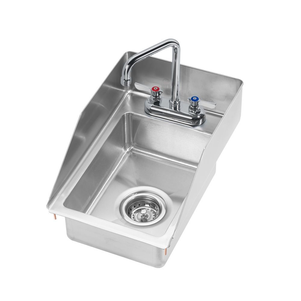 Krowne One Compartment Drop-in Sink With 5 Inch Deep Bowl With Side Splashes, 12 X 18 Inch