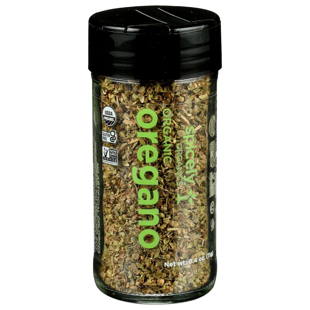 Spicely Organics Orégano, Frasco De Vidrio De 0.4 Onzas -- 3 Por Caja