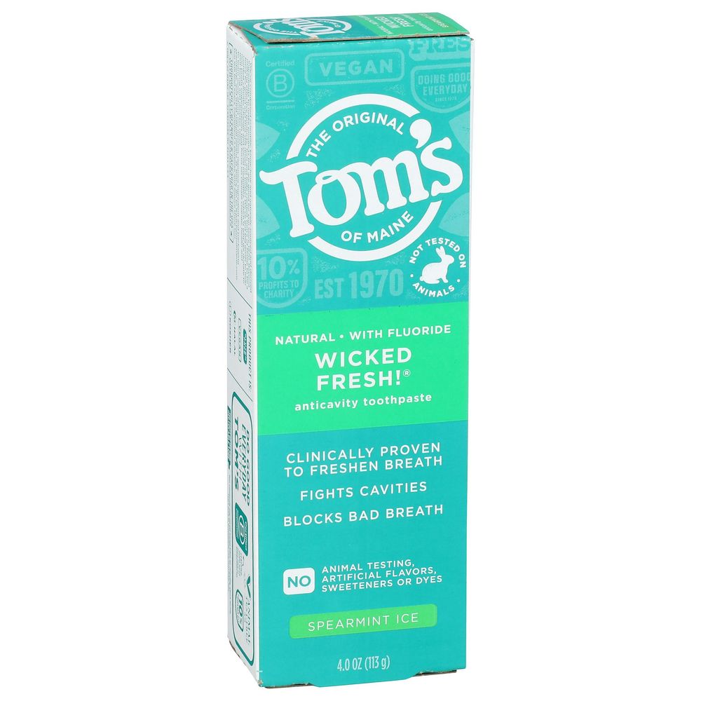 Tom's Of Maine Spearmint Ice Wicked Fresh Natural Toothpaste, 4 Ounce -- 6 Per Case
