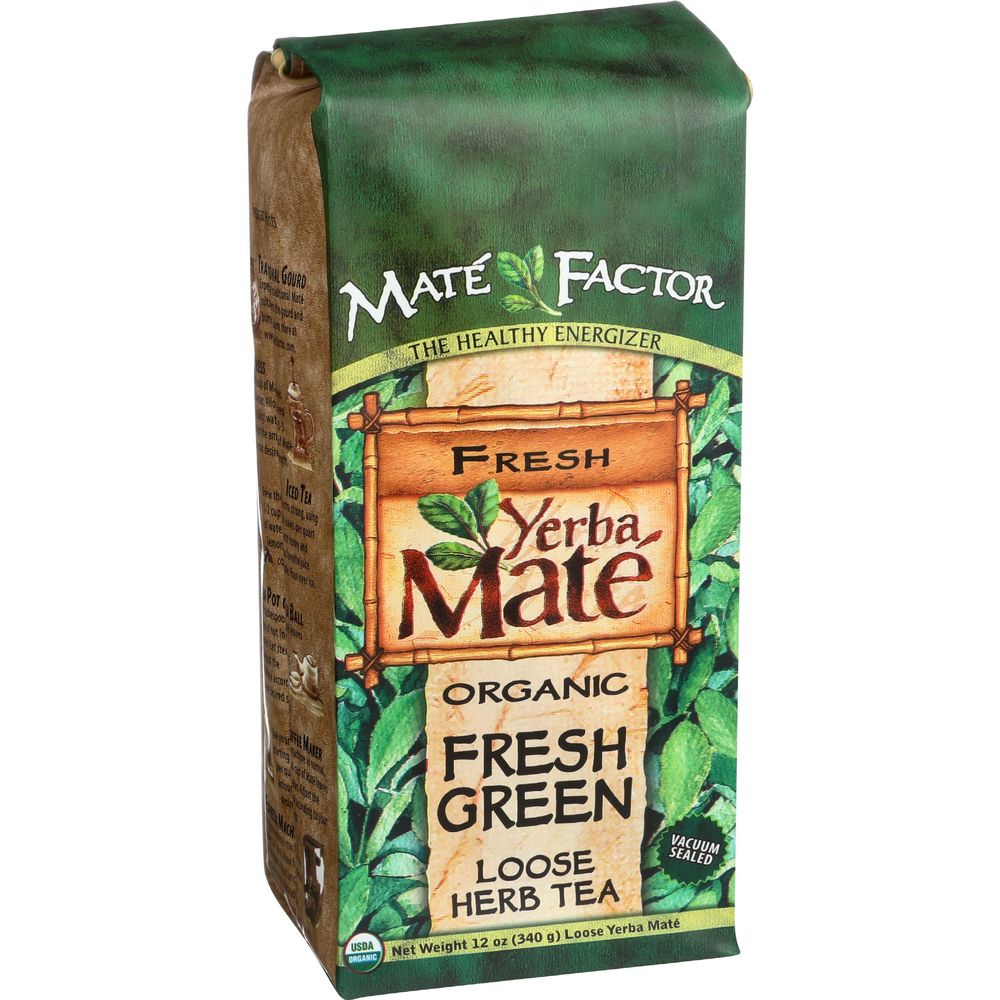 Mate Factor Organic Fresh Green Yerba Mate Loose Herb Tea, 12 Ounce -- 6 Per Case