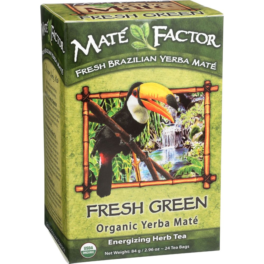 Mate Factor Organic Fresh Green Yerba Mate Tea, 24 Tea Bags -- 6 Per Case