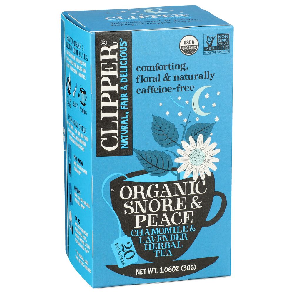 Clipper Organic Snore And Peace Herbal Tea, 20 Tea Bags -- 6 Per Case