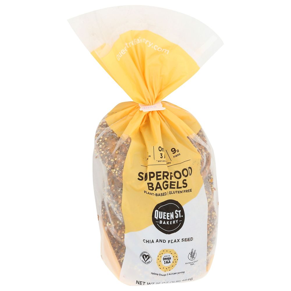 Queen Street Bakery Chia Flax Seed Bagel, 16.37 Ounce -- 5 Per Case