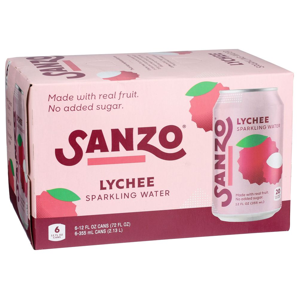 Sanzo Lychee Sparkling Water, 12 Fluid Ounce -- 24 Per Case